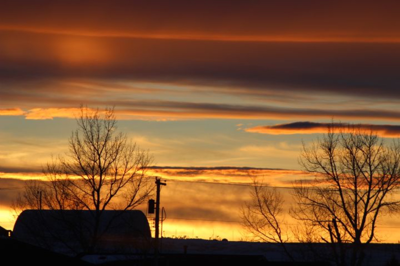 Prairie sunset over Halliday