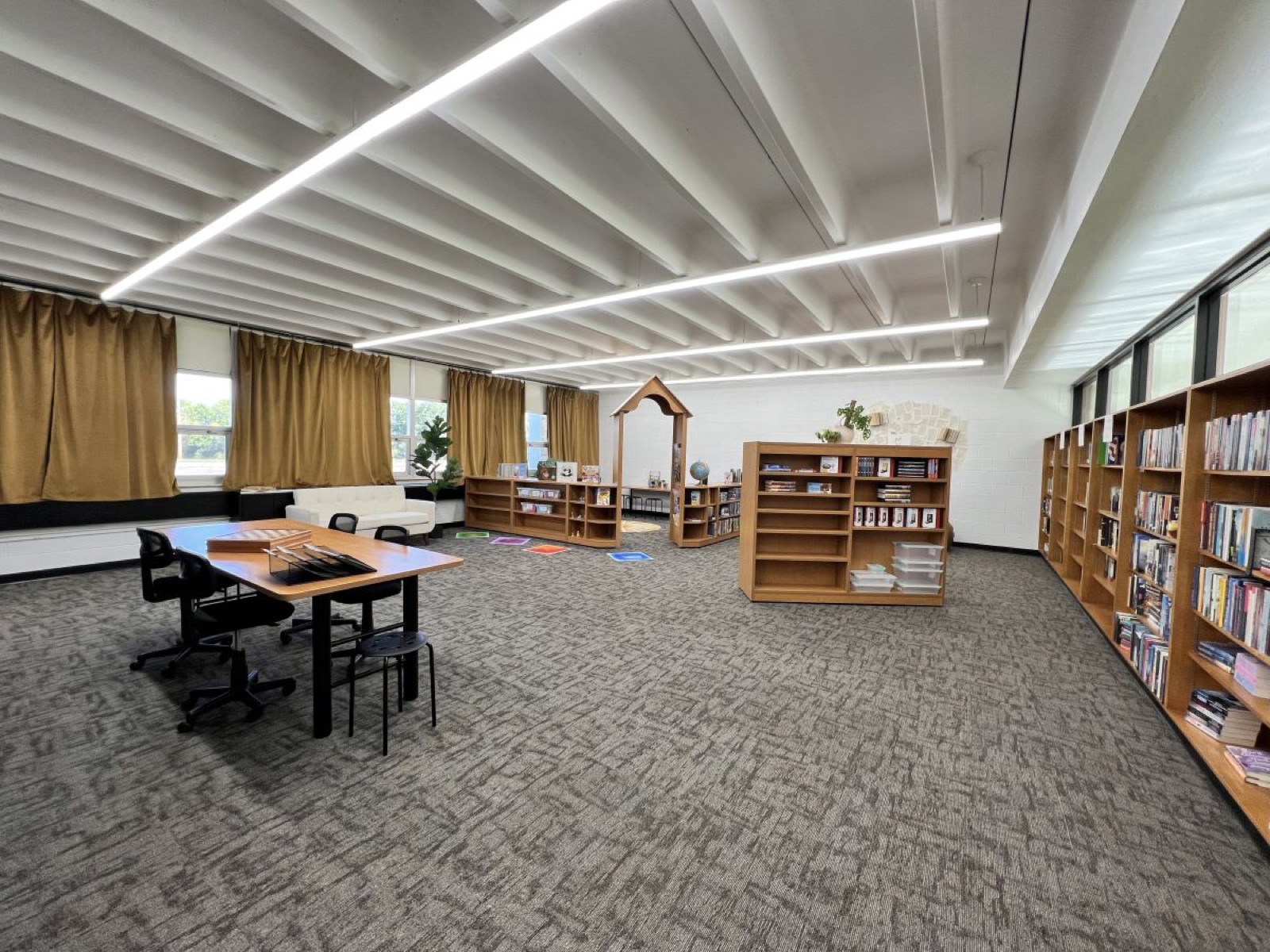 Reading room at the Halliday Public Library